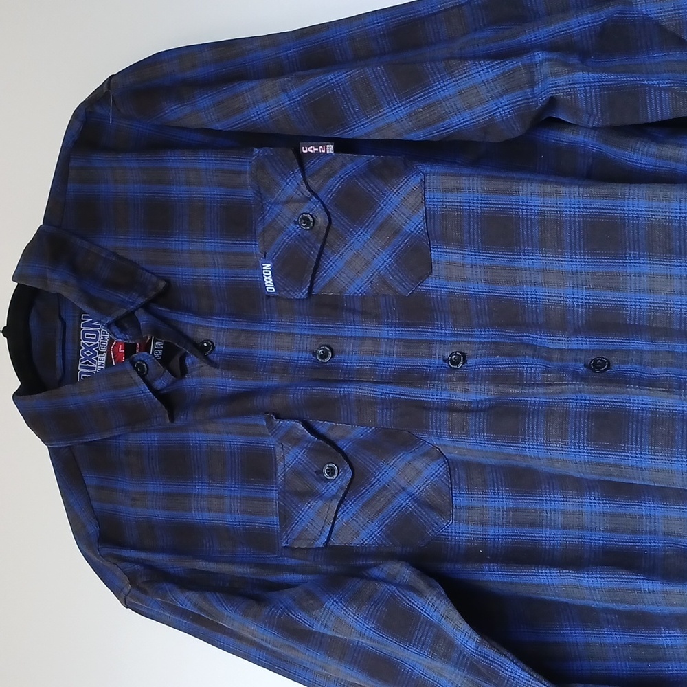 Dixxon ARC FR Flannel Black and Blue Plaid Shirt Size XLT